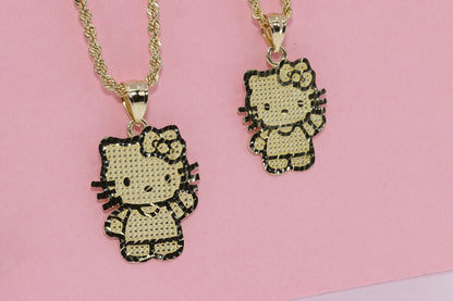 10K Solid Gold Kitty Pendant C