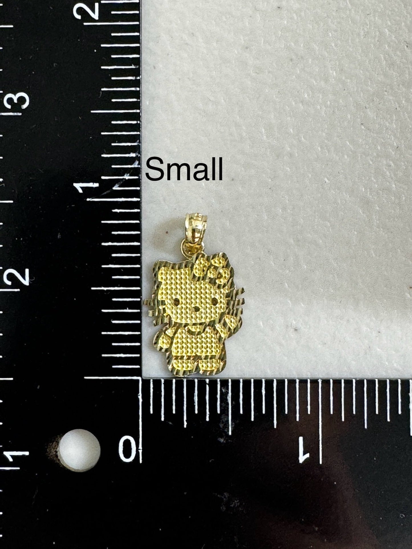 14K Solid Gold Kitty Pendant C