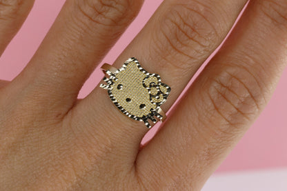 10K Solid Gold Small Kitty Ring