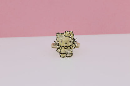 14K Solid Gold Kitty Ring C