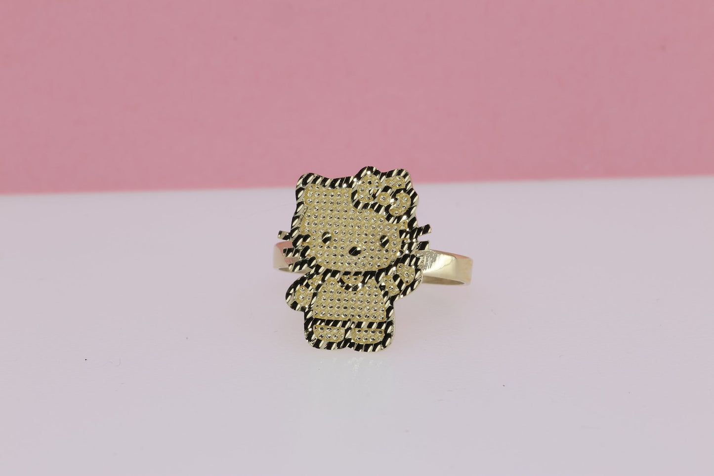 10K Solid Gold Kitty Ring C