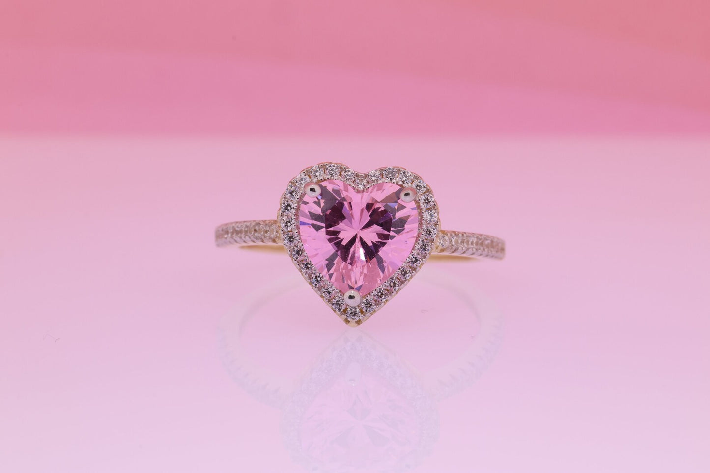 14K Dainty Birthstone Heart Ring A