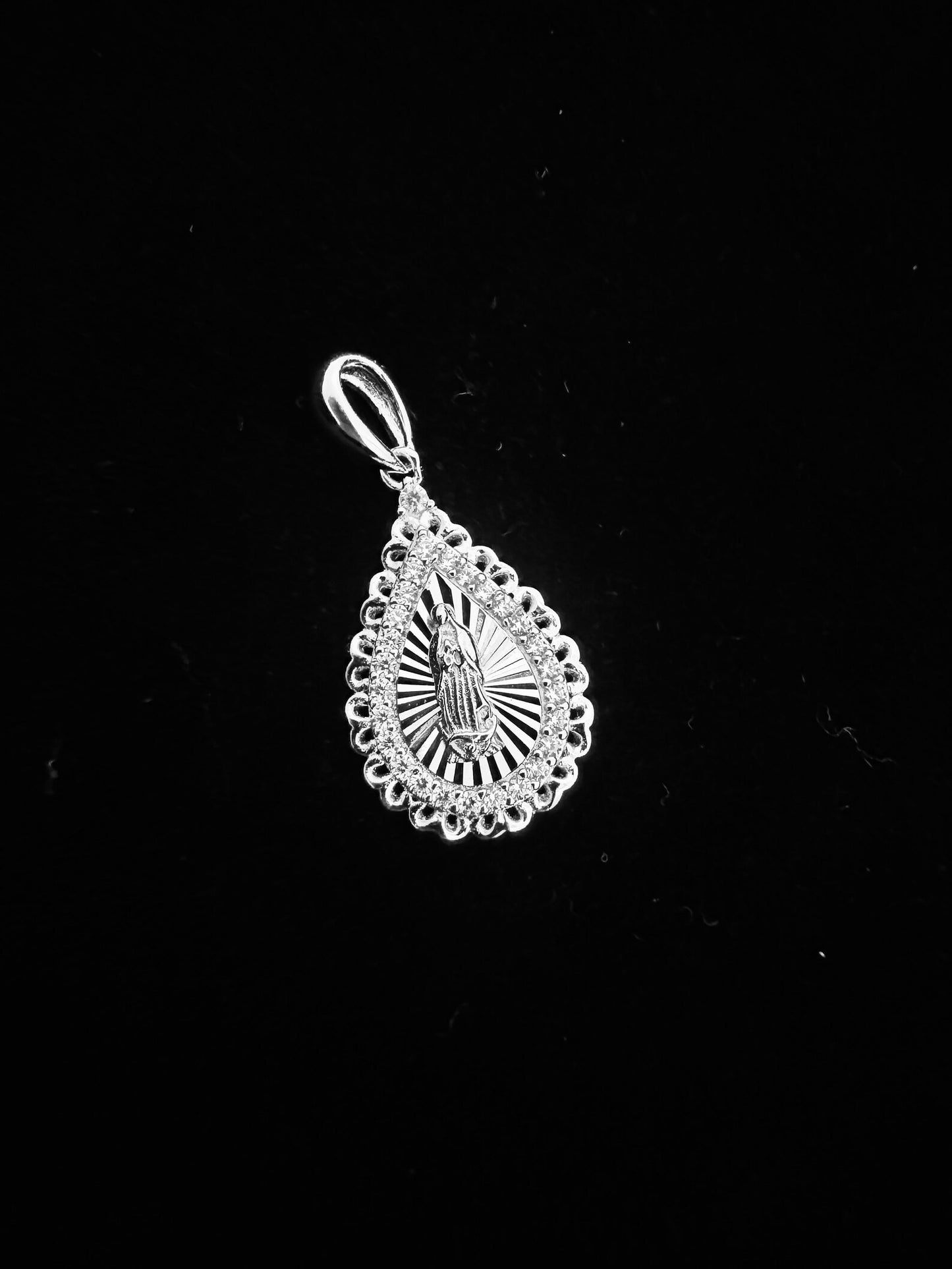 SOLID Genuine 925 Sterling Silver Lady of Guadalupe Pendant B