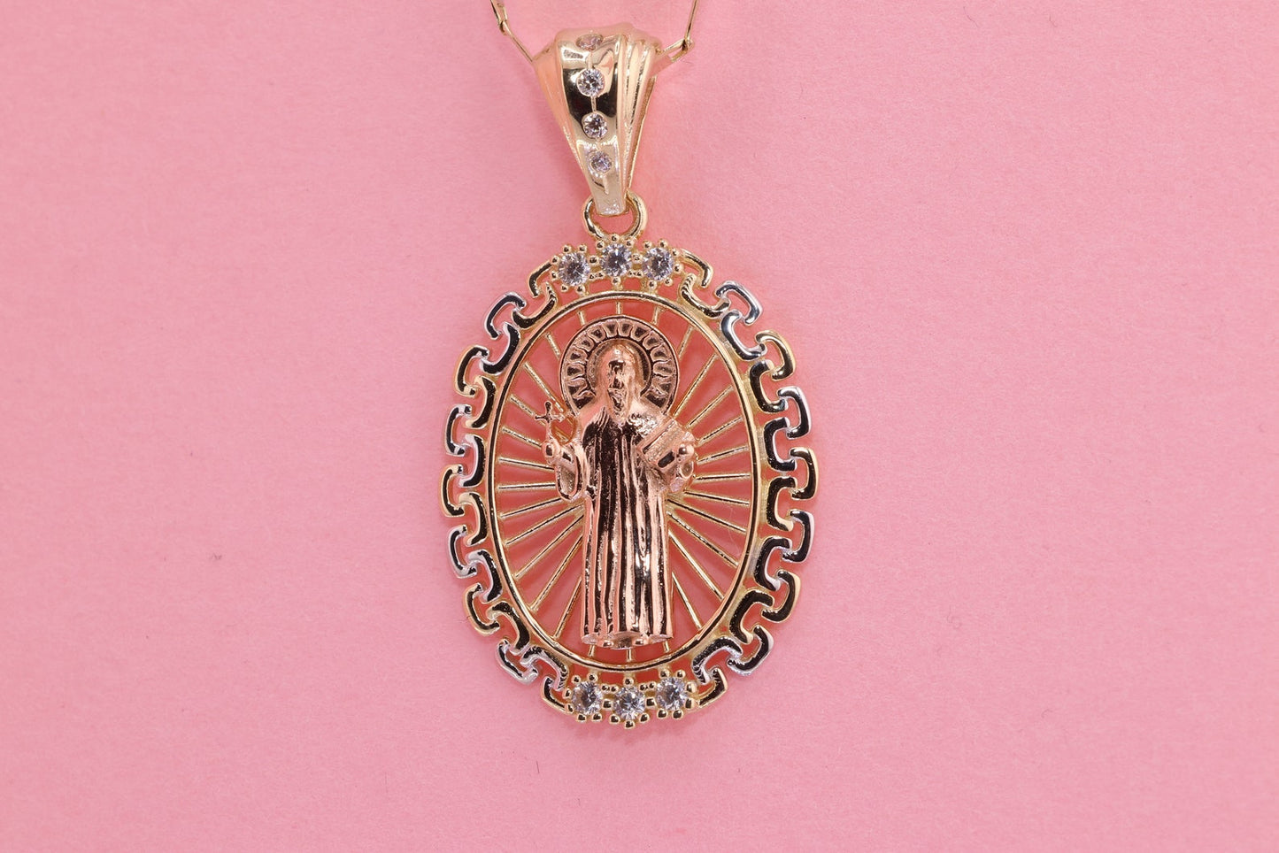 14k Saint Benedict Pendant Necklace F