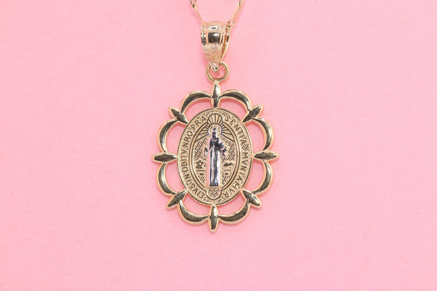14k Saint Benedict Pendant Necklace D