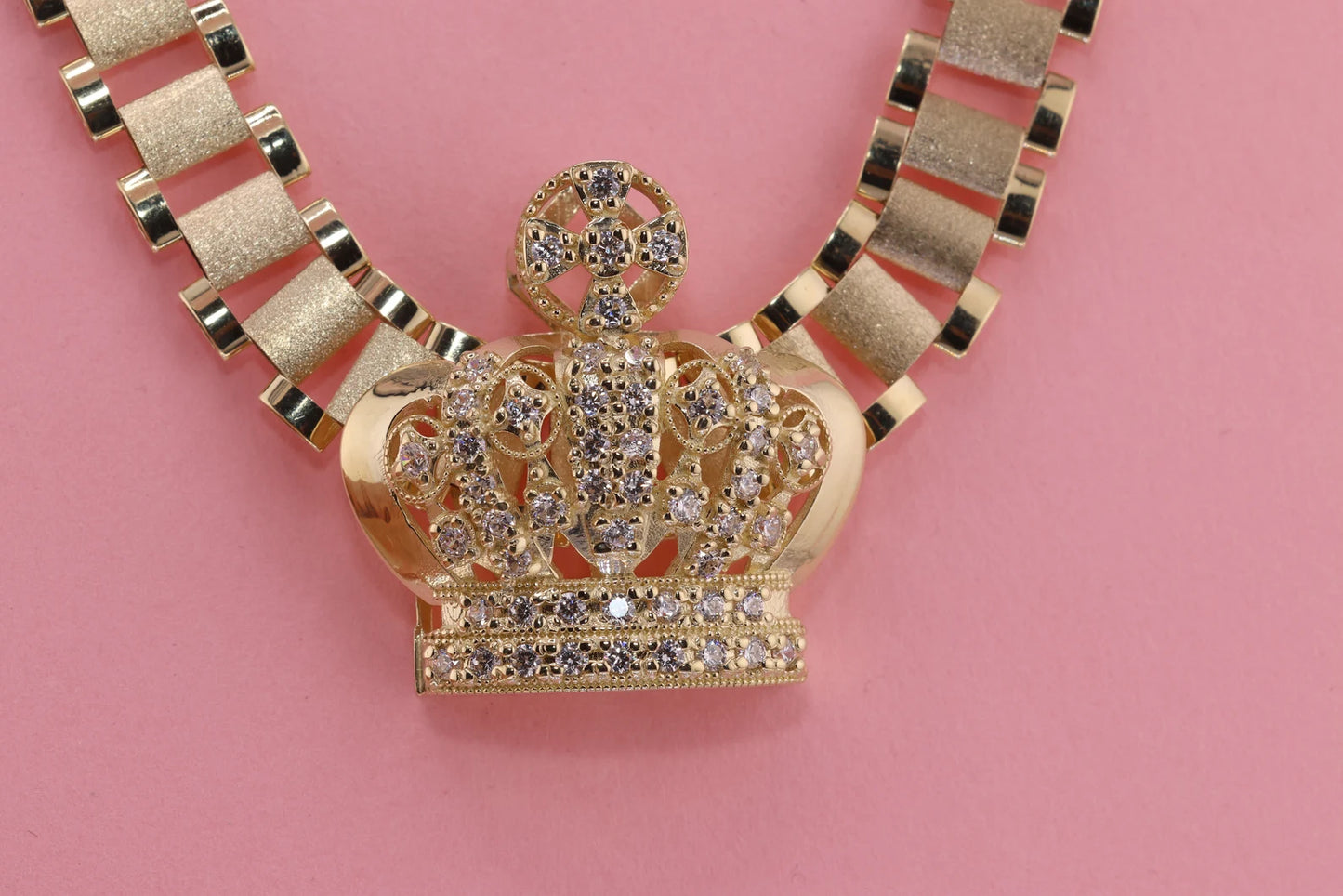 10k Gold HANDMADE Crown Unique Style Pendant for 8mm and 10mm