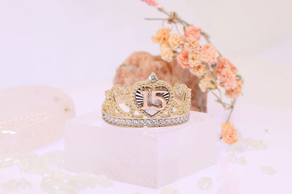 14K Gold 15 Anos Quinceanera Heart Ring L