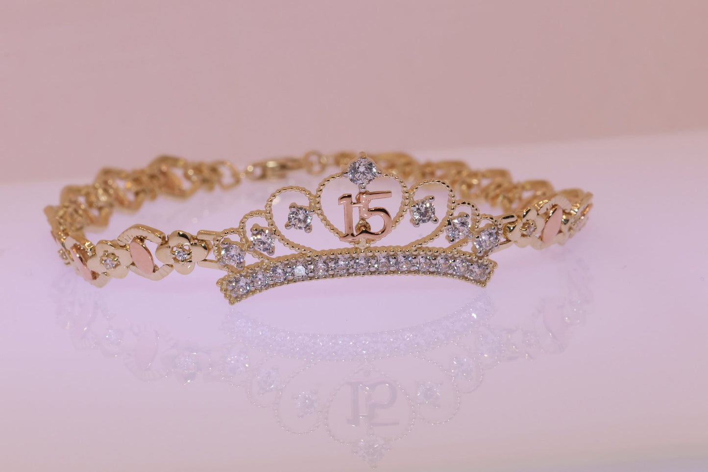 14K Gold 15 Anos Quinceanera Bracelet G