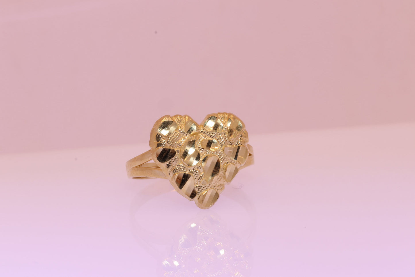 10K Gold Heart Nugget Ring B