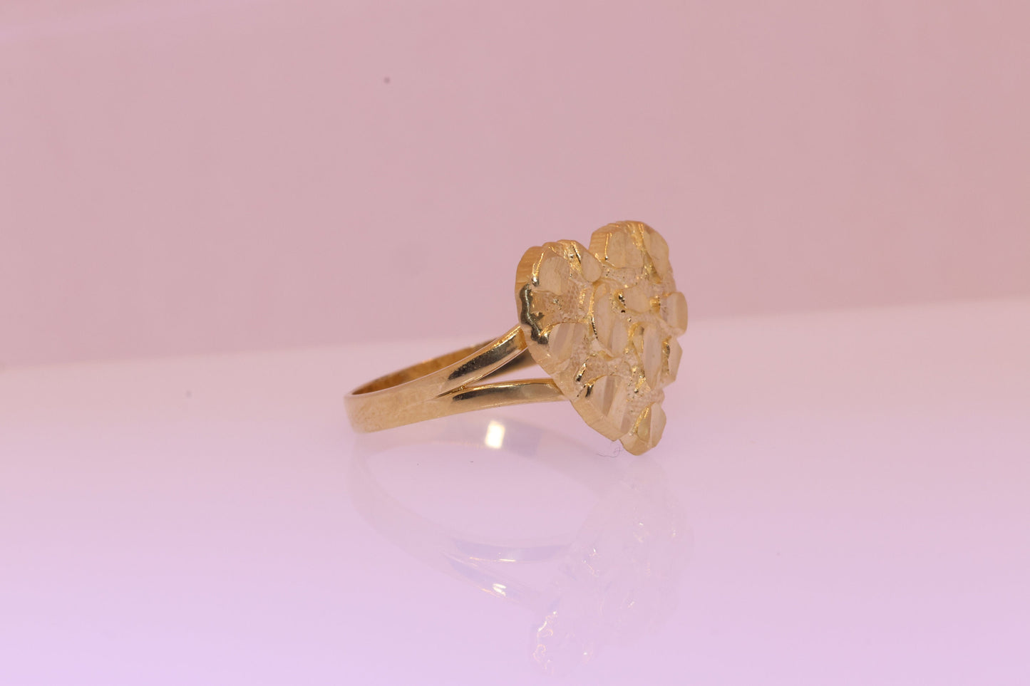 10K Gold Heart Nugget Ring B