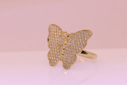 10K Gold Butterfly CZ Ring A