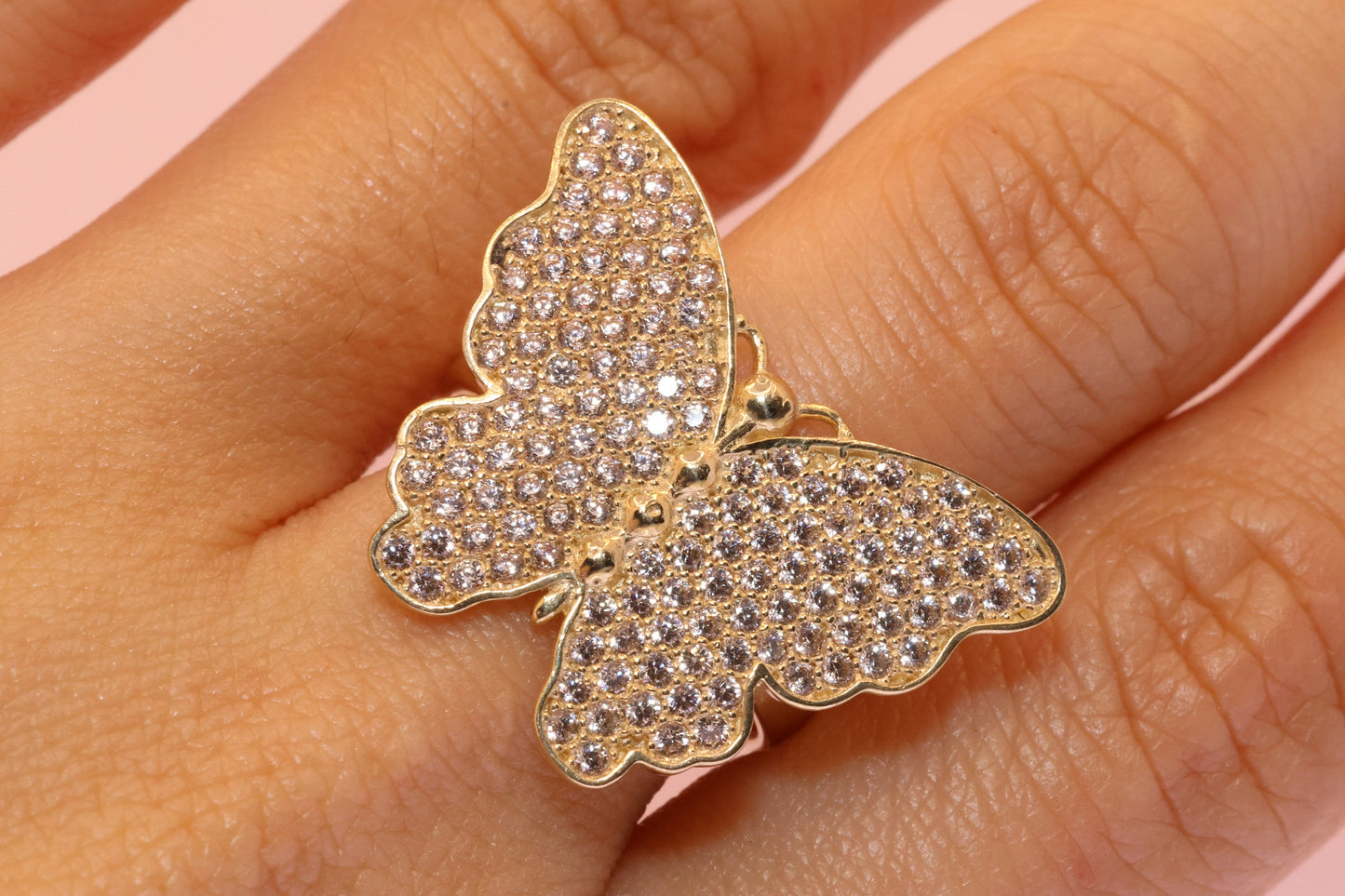 10K Gold Butterfly CZ Ring A