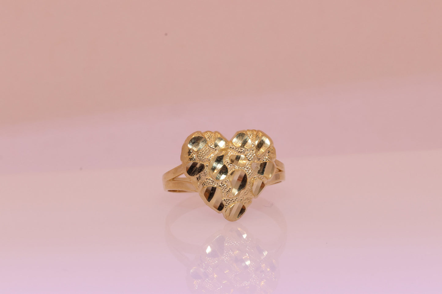 10K Gold Heart Nugget Ring B