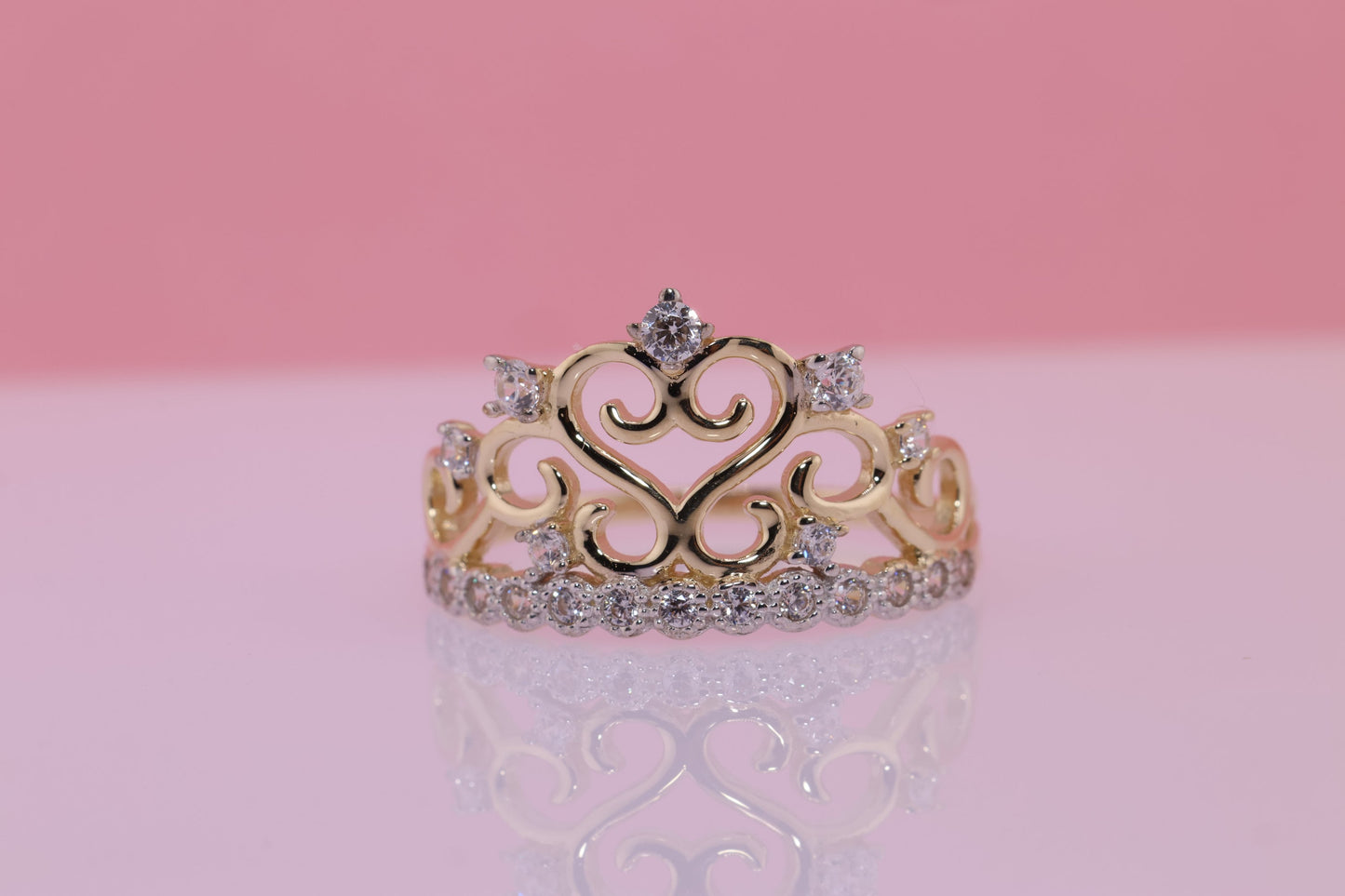 14K Gold 15 Anos Quinceanera Crown Ring UU