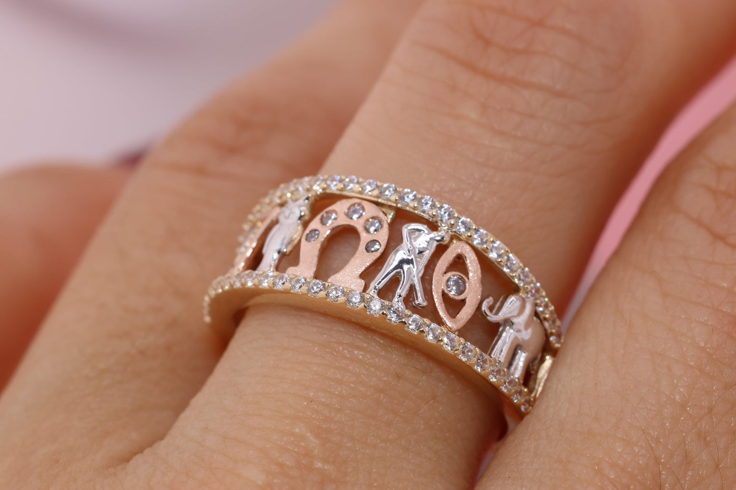 14k Gold Cubic Zirconia Elephant Ring A