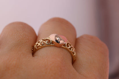 14K Solid Gold Heart Ring C