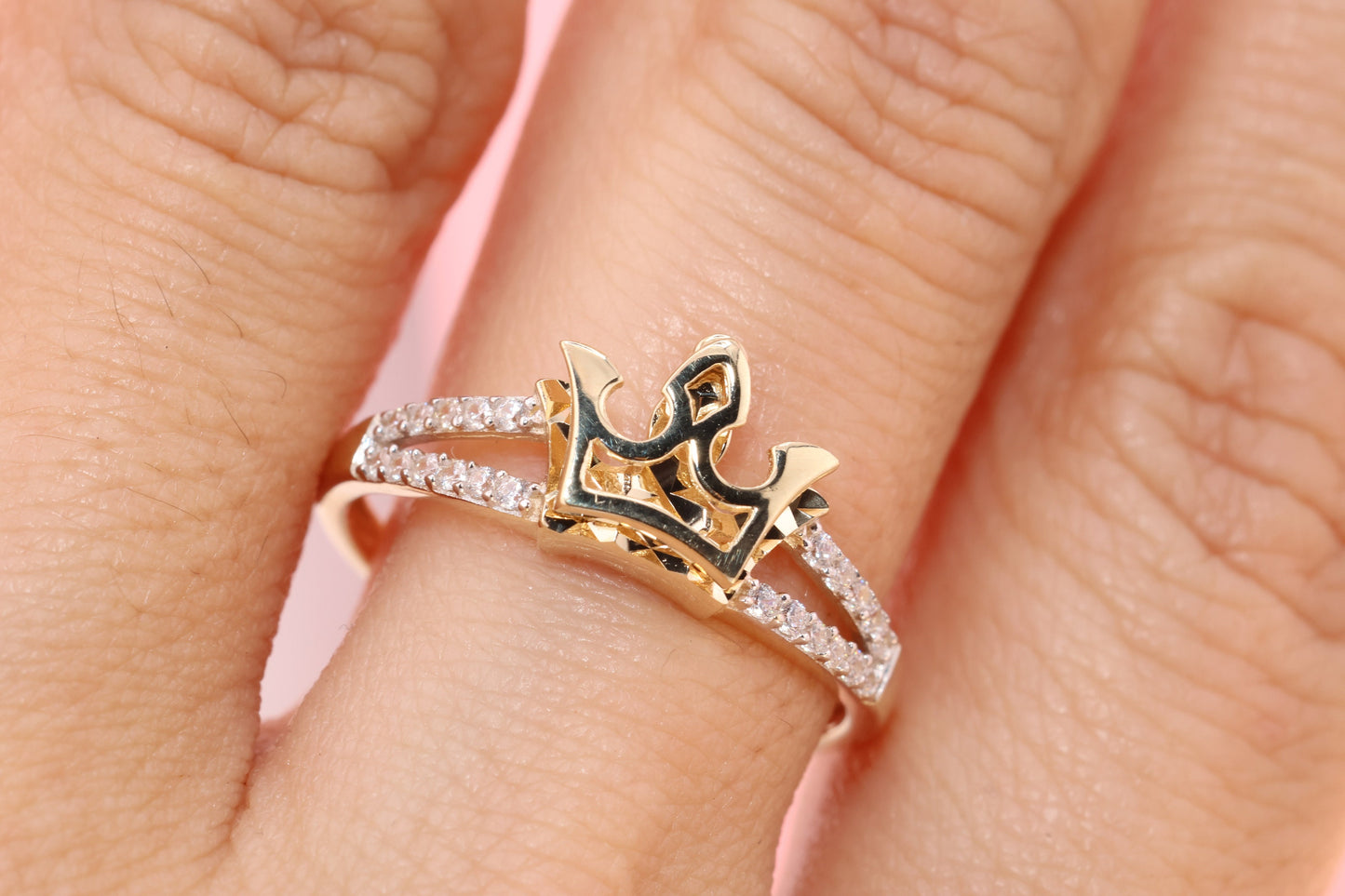 14K Gold 15 Anos Quinceanera Crown Ring YY