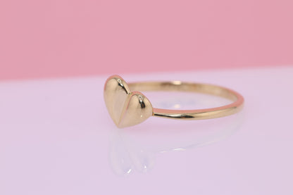 14K Solid Gold Heart Ring B