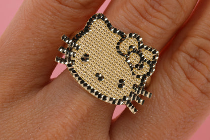 14K Solid Gold Kitty Ring B