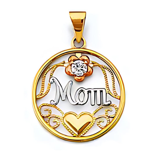 14K SOLID Gold Mothers Day Pendants M
