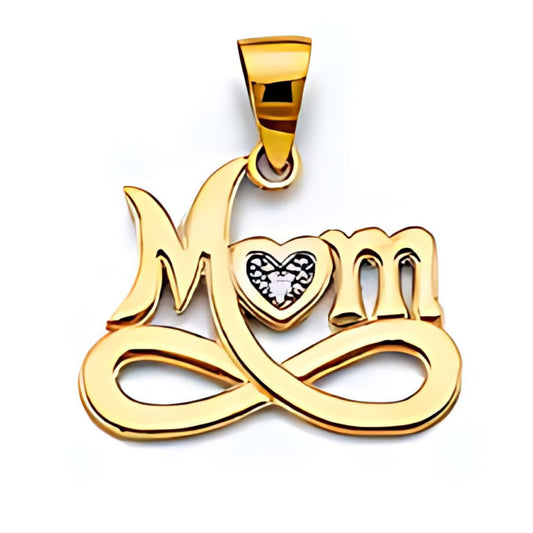 14K SOLID Gold Mothers Day Pendant J