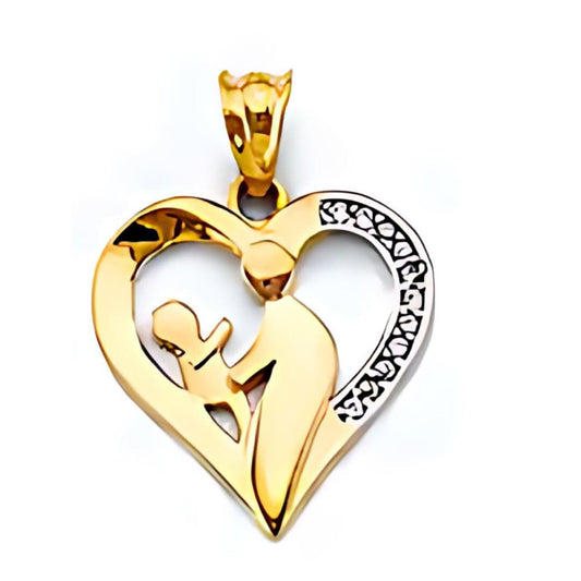 14K Solid Gold Mother's Day Pendant E