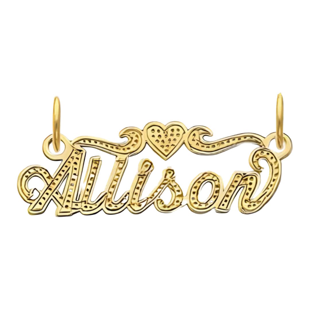 Solid 10K or 14K Gold Personalized Custom HANDMADE Cursive Pendant