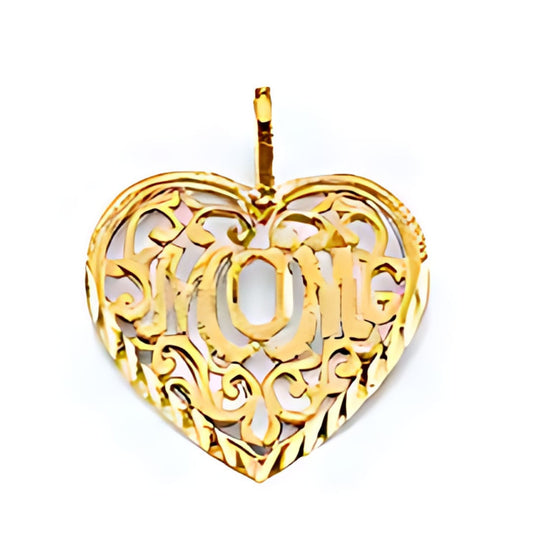 14K SOLID Gold Mothers Day Pendant L