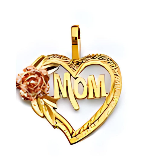 14K Solid Gold Mother's Day Pendant C