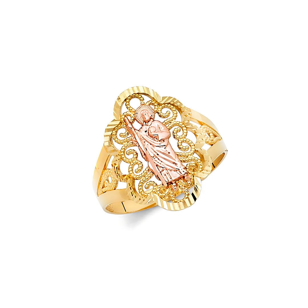 14k Solid Gold Saint Jude San Judas Ring F