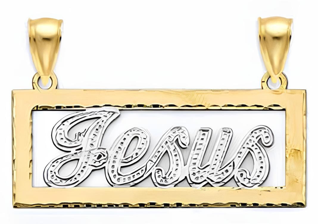 10K 14K Gold Personalized  Men Name Pendant B