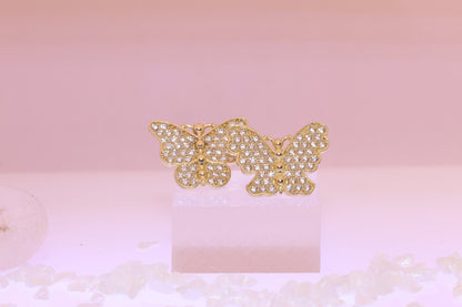 10K Gold Butterfly CZ Earrings