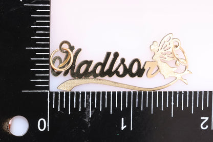 10K or 14K Gold Personalized Name with Angel Pendant