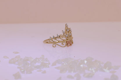 14K Gold 15 Anos Quinceanera Crown Ring RR