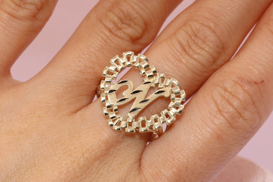10K Rolex Style Initial Ring A