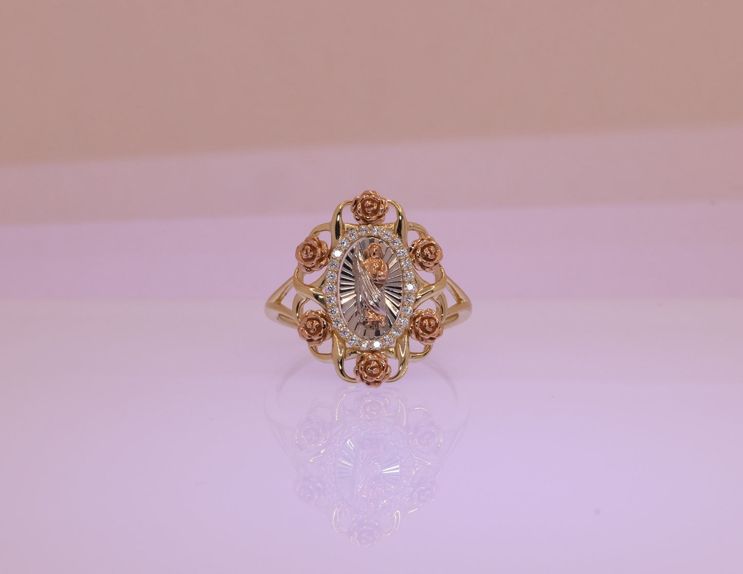 14k Solid Gold Saint Jude San Judas Ring E
