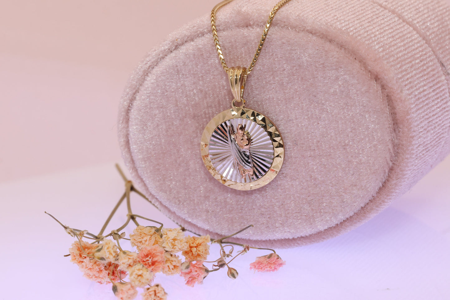 14k Solid Gold Saint Jude San Judas Pendant E