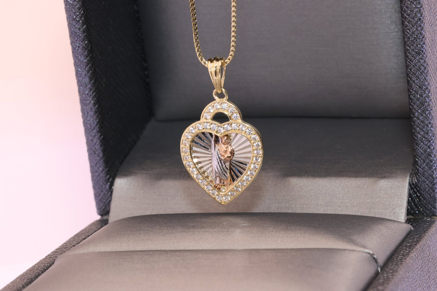 14k Solid Gold Saint Jude San Judas Pendant C