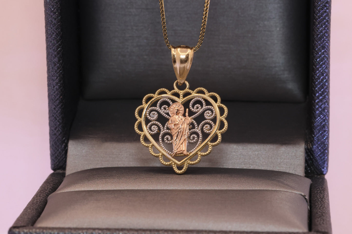 14k Solid Gold Saint Jude San Judas Pendant D