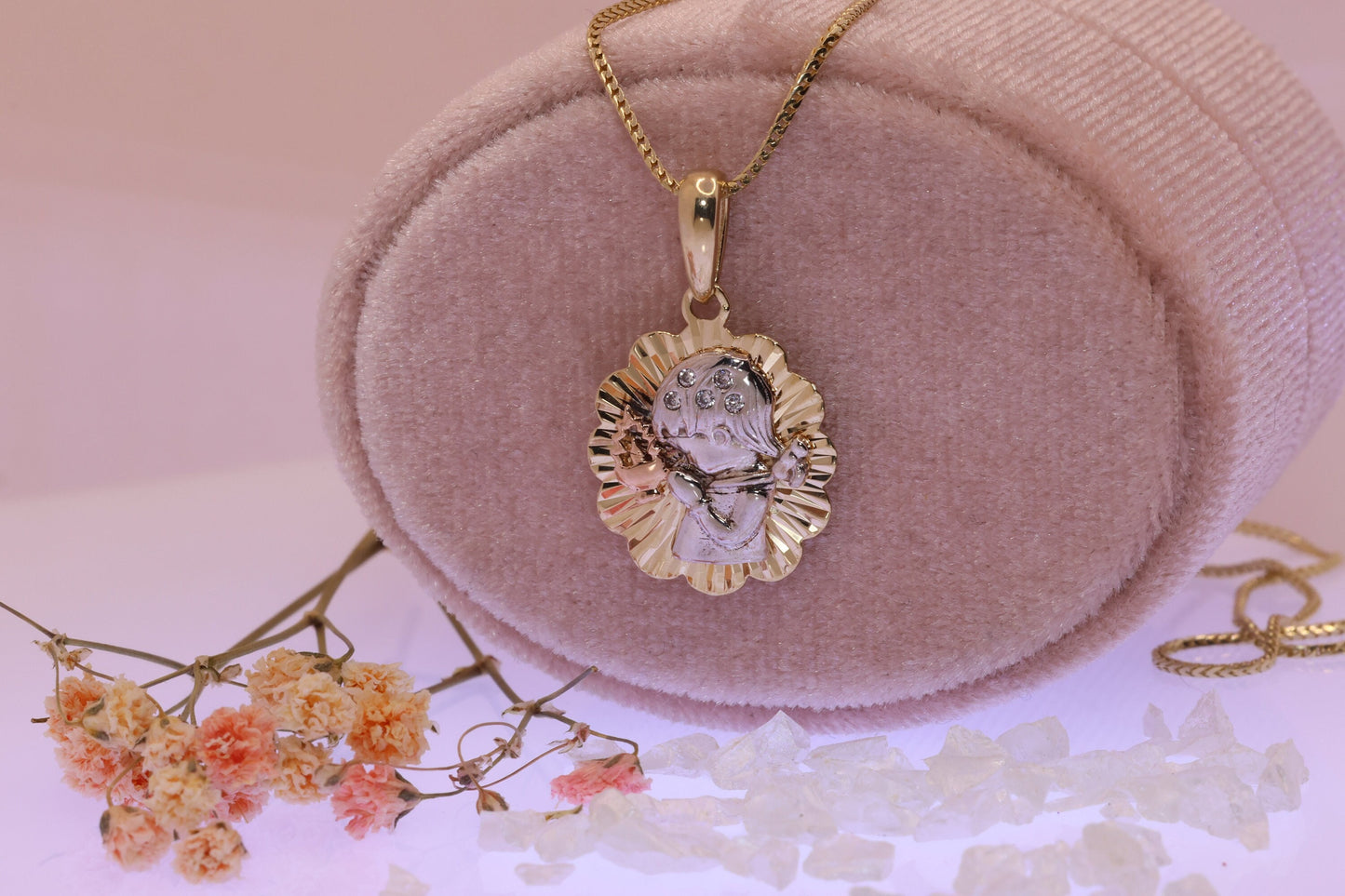 14K Solid Gold Precious Moments Pendant A