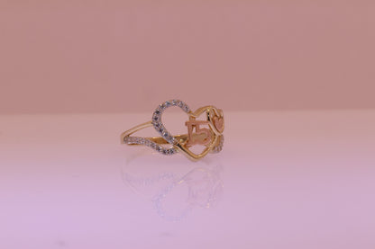 14K Gold 15 Anos Quinceanera Heart Ring N