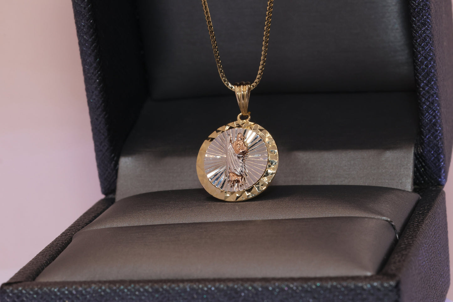 14k Solid Gold Saint Jude San Judas Pendant E