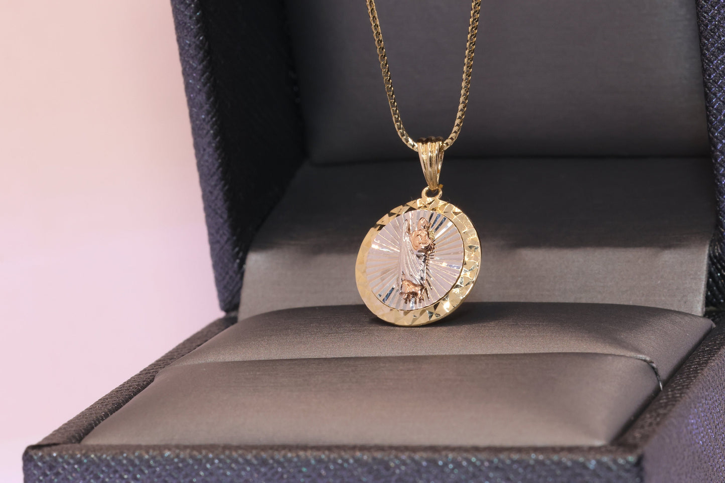 14k Solid Gold Saint Jude San Judas Pendant E