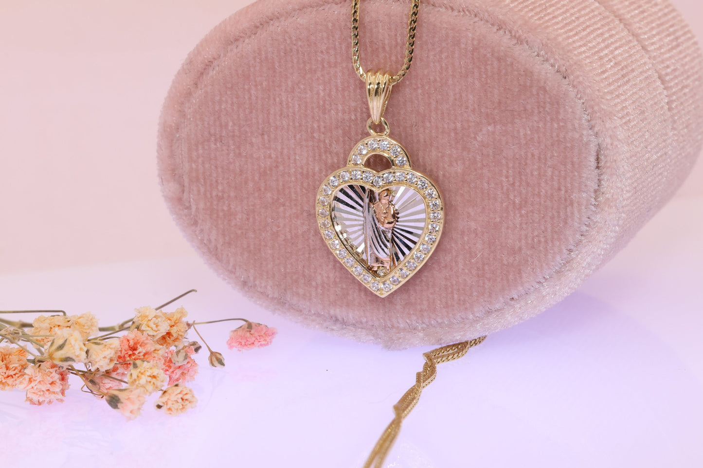 14k Solid Gold Saint Jude San Judas Pendant C