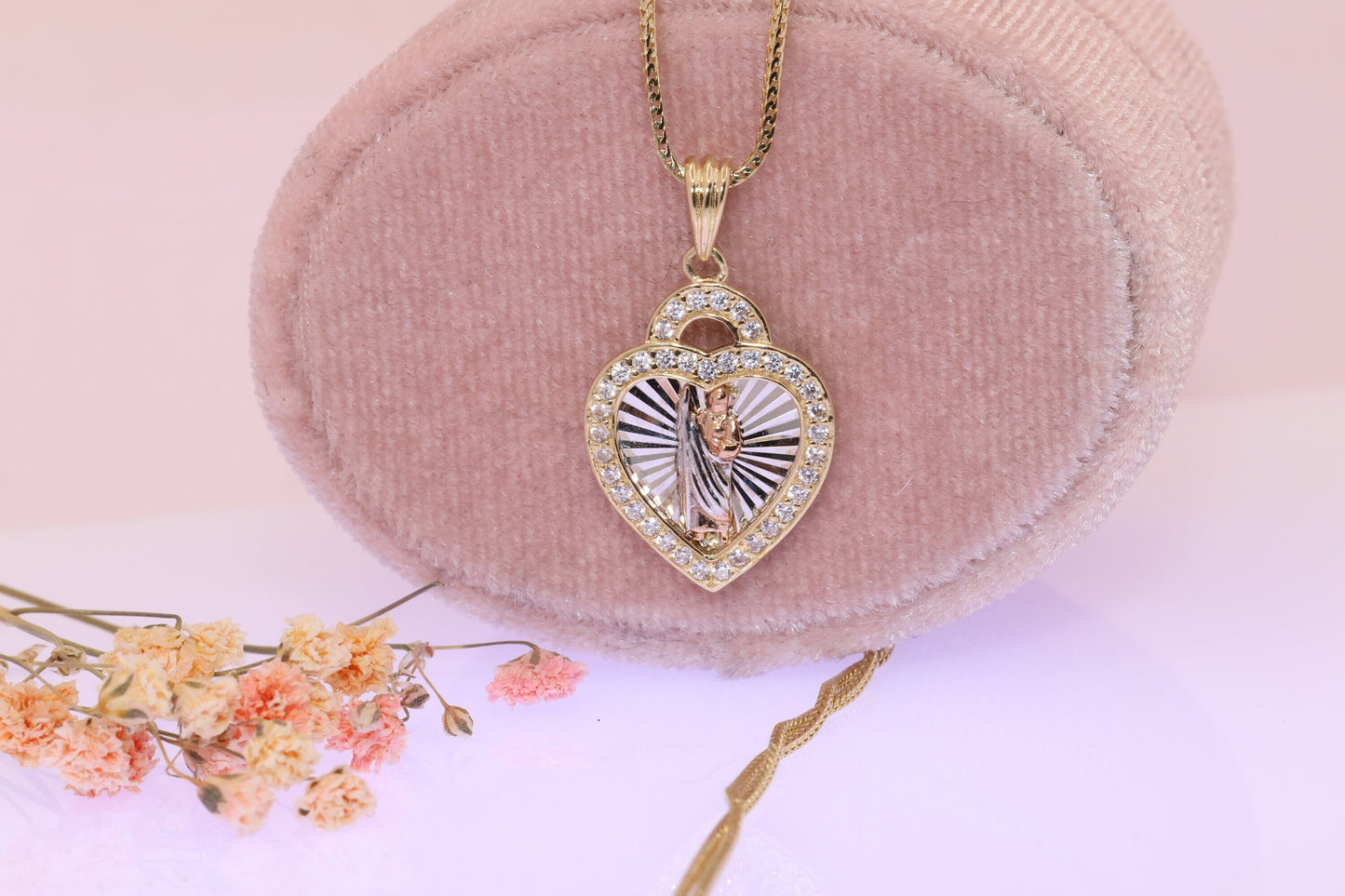 14k Solid Gold Saint Jude San Judas Pendant C
