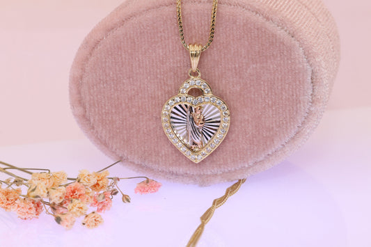 14k Solid Gold Saint Jude San Judas Pendant C