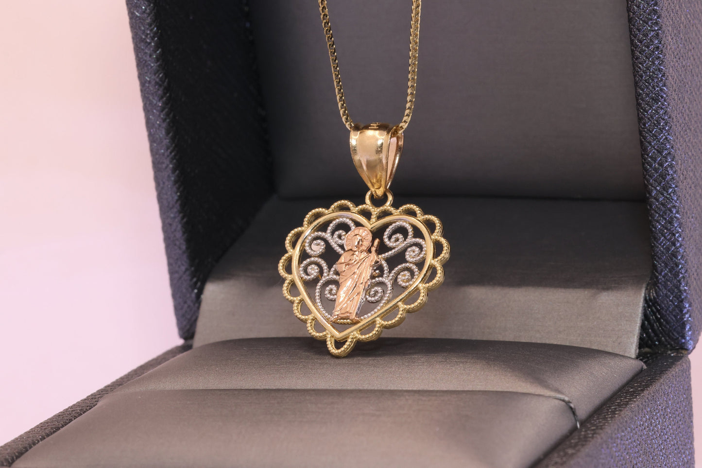 14k Solid Gold Saint Jude San Judas Pendant D
