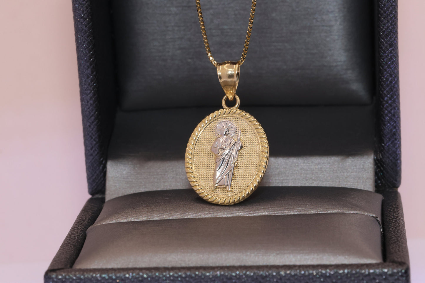 14k Solid Gold Saint Jude San Judas Pendant A