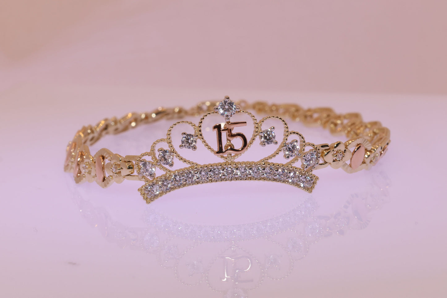 14K Gold 15 Anos Quinceanera Bracelet G