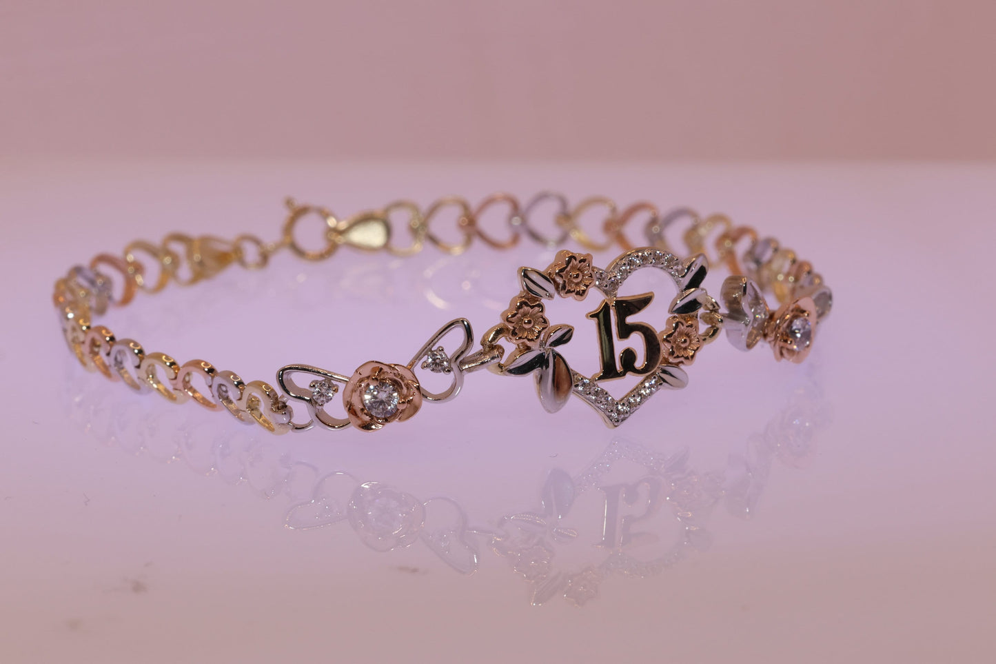 14K Gold 15 Anos Quinceanera Bracelet A